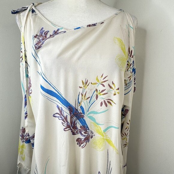 NWT Free People Clear Skies Floral Print Cold Shoulder Tunic Mini Dress Medium - Picture 3 of 16